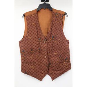 Vintage Vest men's 52 vintage reversible faux suede vest hunting dogs equestrian